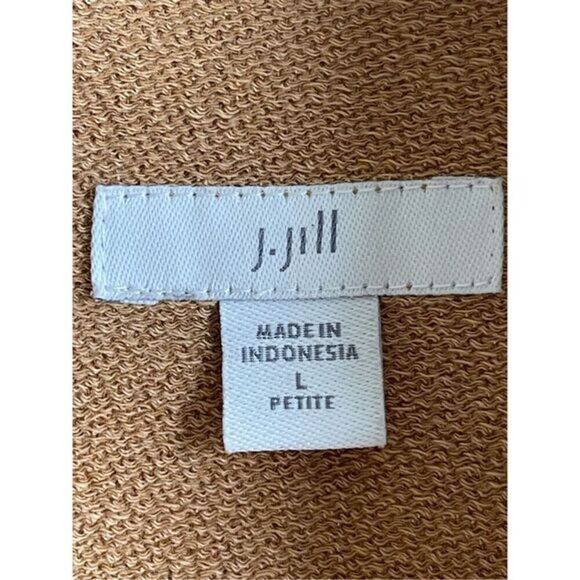 J. Jill Utility Jacket‎ Petite Large Drawstring Waist Pockets Brown - Picture 3 of 8